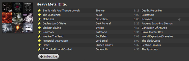 Heavy Metal Elite -soittolista Spotifyssa